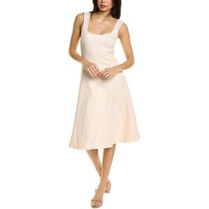 Vince Ribbed Stretch-Cotton Blend Sleeveless Sweetheart Tank Dress, Light Blush